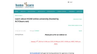 hosted by RCTClearn.net - Home Care Association of Washington