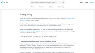 Privacy Policy - Spokeo