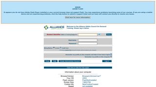 Welcome to the Alliance Safety Council On-Demand Training. Login