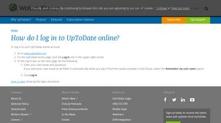 How do I log in to UpToDate online? | UpToDate