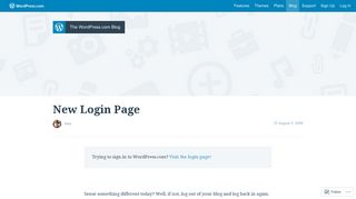 New Login Page — The WordPress.com Blog