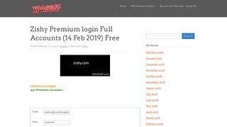 Zishy Premium login Full Accounts - xpassgf