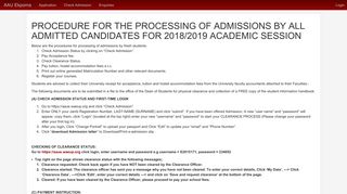 procedure for the processing of admissions by all ... - WAeUP.Kofa