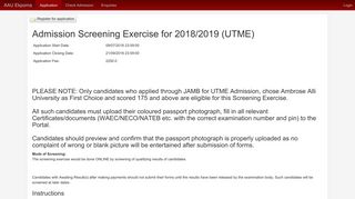 Admission Screening Exercise for 2018/2019 (UTME) - WAeUP.Kofa ...