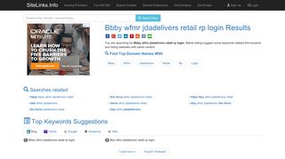 Bbby wfmr jdadelivers retail rp login Results For Websites Listing
