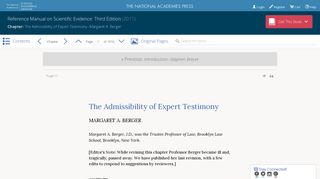 The Admissibility of Expert Testimony--Margaret A. Berger | Reference ...