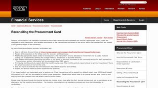 Reconciling the Procurement Card | Financial Services