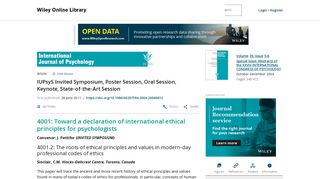 IUPsyS Invited Symposium, Poster Session, Oral Session, Keynote ...