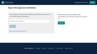 SSO Login - Interfolio