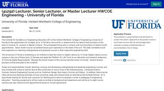 (41292) Engineering - University of Florida - Apply - Interfolio