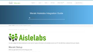 Meraki Aislelabs Integration Guide – Cisco Meraki