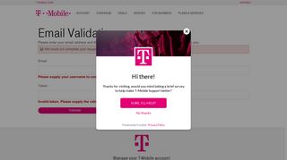 Validate Account | T-Mobile Support