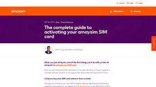 The complete guide to activating your amaysim SIM card | amaysim