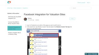 Facebook Integration for Valuation Sites – Brivity Help