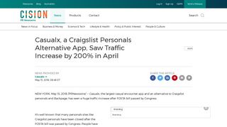Casualx, a Craigslist Personals Alternative App, Saw Traffic Increase ...