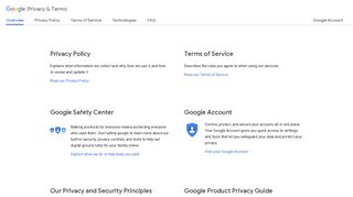 Google: Privacy & Terms