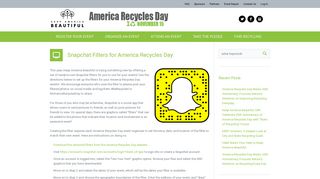 Snapchat Filters for America Recycles Day