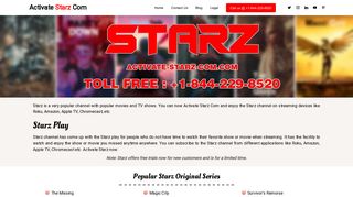 Activate Starz com in Roku, Amazon Fire Stick , Apple TV , Chromecast