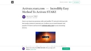 Activate.starz.com — Incredibly Easy Method To Activate STARZ