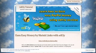 Adf.ly Tutorial | Get Paid To Shrink Links !