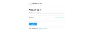 Log in - Names.co.uk Control Panel