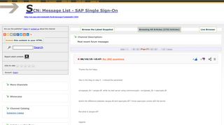 87 - SCN: Message List - SAP Single Sign-On - RSSing.com