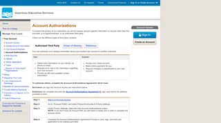 American Education Services - Account Authorizations