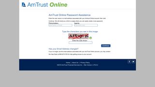 Reset Password - AmTrust Online - AmTrust Financial