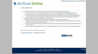 User Agreement - AmTrust North America, Inc. Amtrust Online