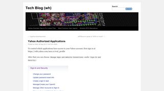 Yahoo Authorized Applications - Tech Blog (wh)