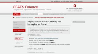 Registration System: Creating and Managing an Event | CFAES Finance
