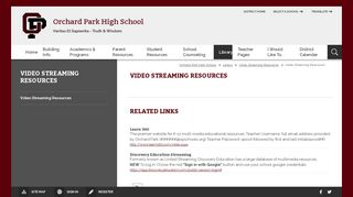 Video Streaming Resources - Orchard Park Central School District