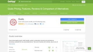 Gusto Pricing, Features, Reviews & Comparison of Alternatives ...