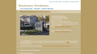 Renaissance Townhomes Community Website