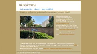 Brookview Condominium Owners Association Community Website