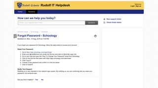 Forgot Password - Schoology : Rudolf IT Helpdesk