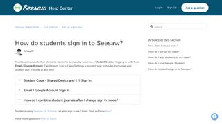 How do students sign in to Seesaw? – Seesaw Help Center