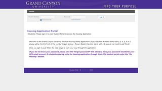 StarRez Portal - Housing Application Portal - Grand Canyon University