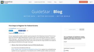 Five Steps to Register for Federal Grants - GuideStar Blog