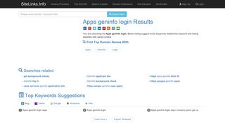 Apps geninfo login Results For Websites Listing - SiteLinks.Info