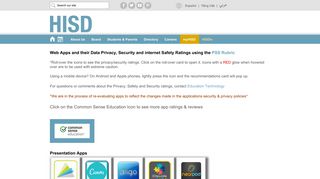 WebApps / Web Apps and their Privacy, Safety and ... - Houston ISD
