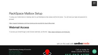 RackSpace Mailbox Setup | Sandbox Media