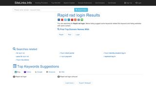 Rapid rad login Results For Websites Listing - SiteLinks.Info