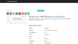 Arcorp.com is Online Now - Open-Web.Info