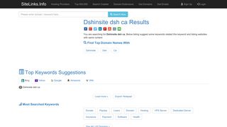 Dshinsite dsh ca Results For Websites Listing - SiteLinks.Info