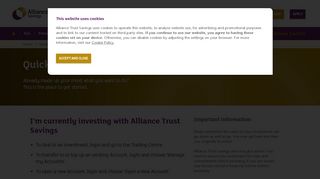 Alliance Trust Savings - Quick Start
