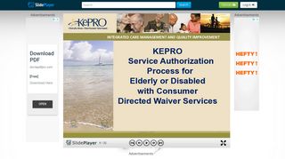 KEPRO Service Authorization Process for Elderly or Disabled with ...