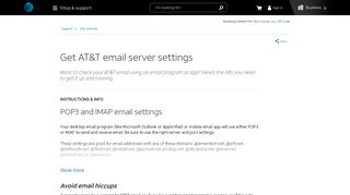Get Email Server Settings - DSL Internet Support - AT&T