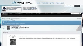 Signing Problem - Players helping Players - Warframe Forums