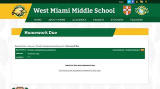 All Homework - Period 1 Comprehensive Science 3 - West Miami ...